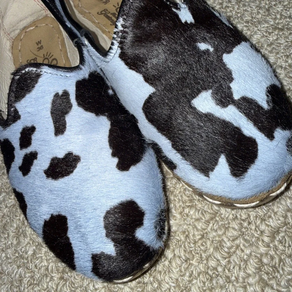 SABAH The Bolo Blue And Black Cow Print Loafer Size 36 (5.5) El Paso Texas‎